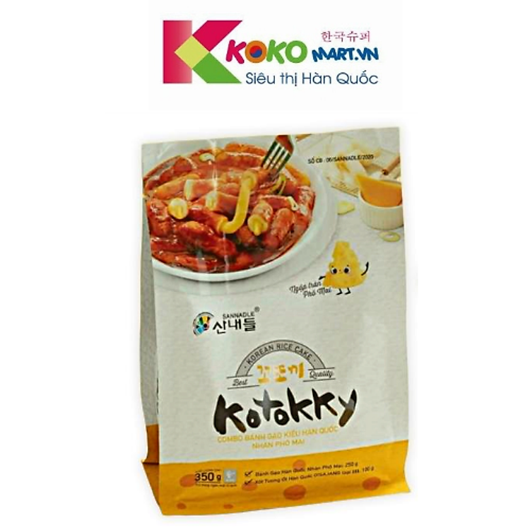 Bánh gạo Hàn Quốc nhân phô mai 250g + xốt tương ớt 100g
