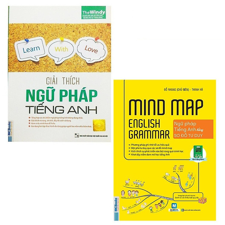 Mindmap English Grammar - Ngữ Pháp Tiếng Anh Bằng Sơ Đồ Tư Duy + Giải Thích Ngữ Pháp Tiếng Anh - Phiên Bản Chibi Tặng Kèm Bookmath NP03