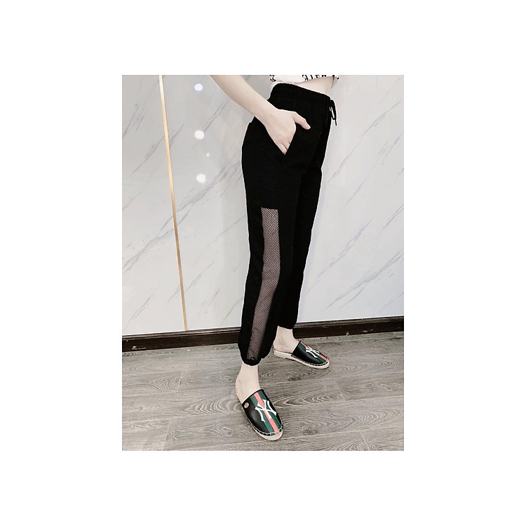 Quần Jogger lưới sườn cá tính
