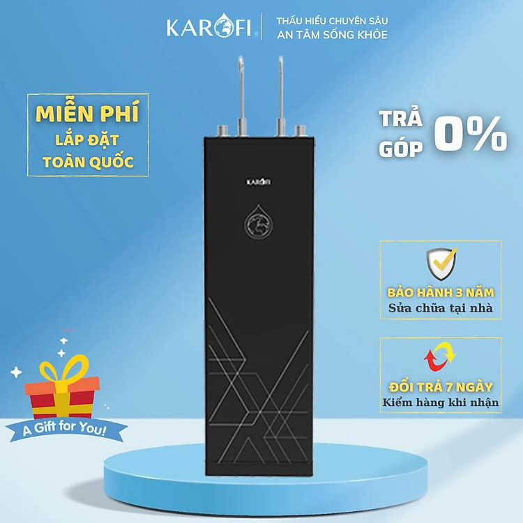 Máy lọc nước nóng nguội 10 lõi lọc Smax Karofi KAH-D10 - Hàng chính hãng