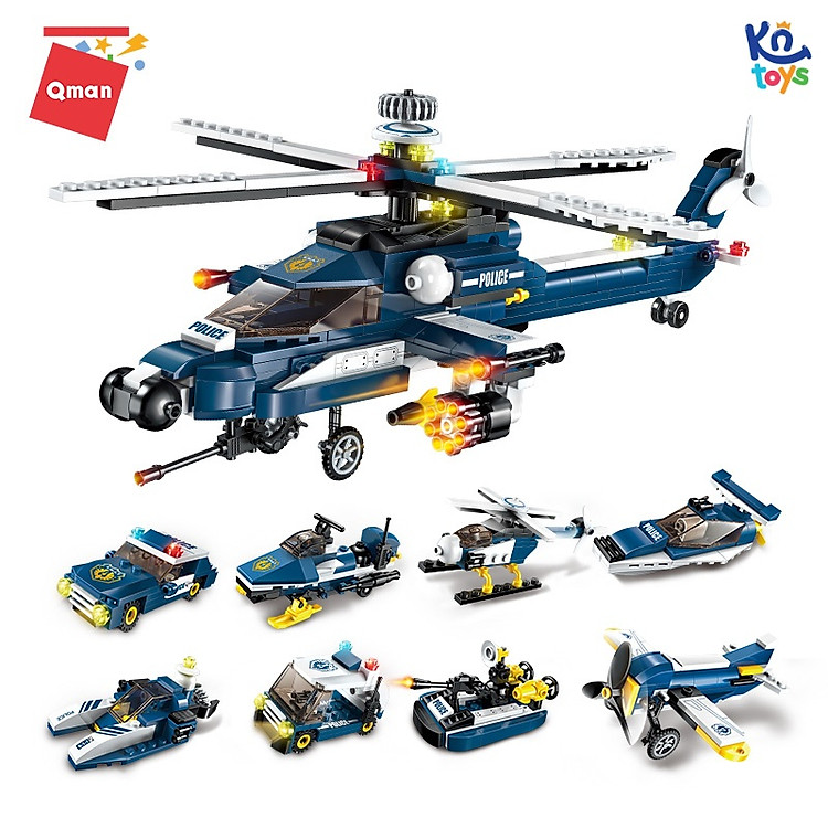 Mua tại Tiki: Hộp 8 bộ đồ chơi Trực thăng Qman 1801 Chính hãng Ưu đãi