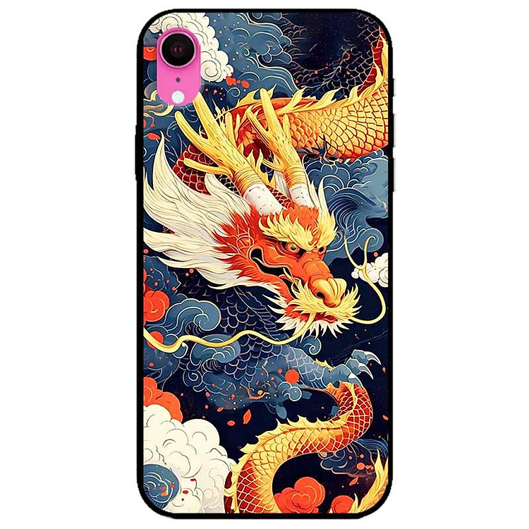 Ốp lưng cho iPhone X - iPhone Xs - Xs Max - XR - iPhone 11 - 11 Pro Max - Rồng Xanh Cam - Hàng Chính Hãng