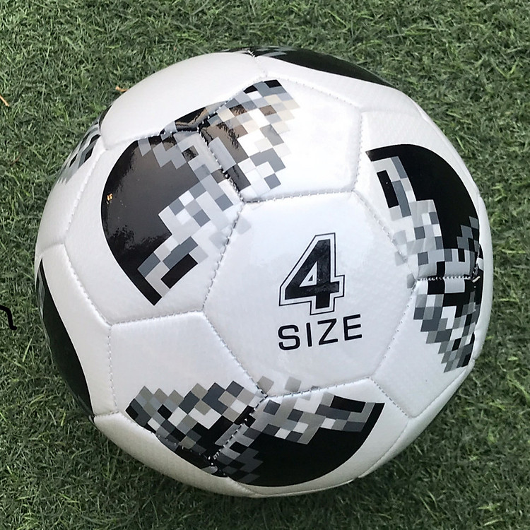 Quả bóng đá số 4 hình World Cup 2018 (da PU-PVC cao cấp, Màu đen)