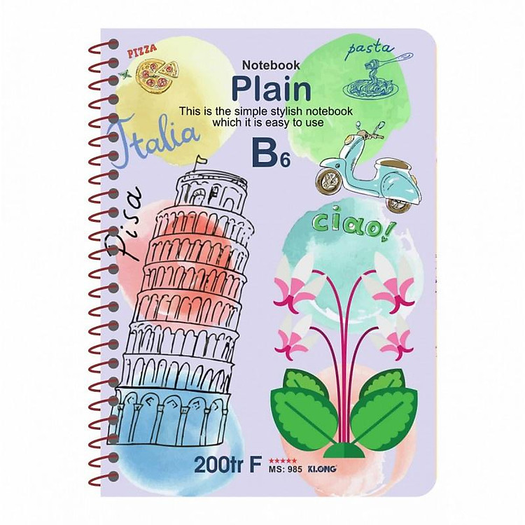 Sổ Ruột Trơn Lò Xo KLONG B6 (200 trang) - Ảnh 4