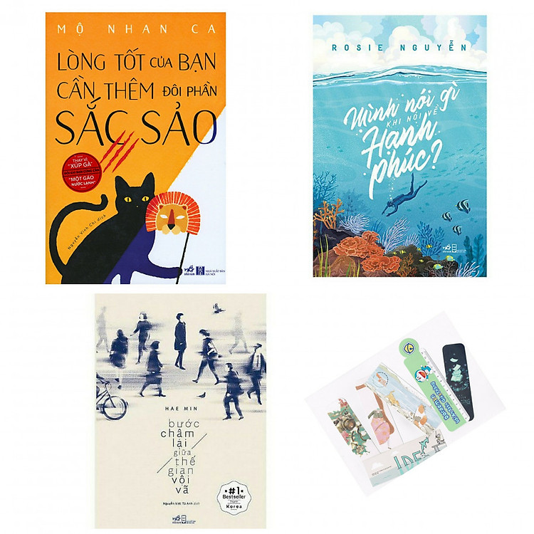 Combo Mình Nói Gì Khi Nói Về Hạnh Phúc + Bước Chậm Lại Giữa Thế Gian Vội Vã + Lòng Tốt Của Bạn Cần Thêm Đôi Phần Sắc Sảo - Tặng Kèm Bookmark PD