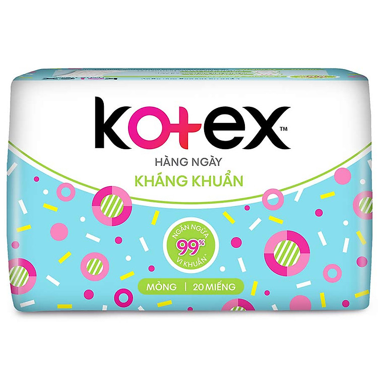 Băng Vệ Sinh Kotex Hằng Ngày Hương Tự Nhiên Kháng Khuẩn 20*48