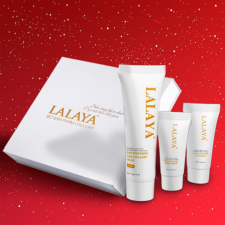 Bộ sản phẩm dưỡng da cao cấp mini 3 món: Kem dưỡng da mặt chuyên sâu ngày, đêm và kem body giúp chăm sóc và bảo vệ da toàn diện LALAYA - LLYT