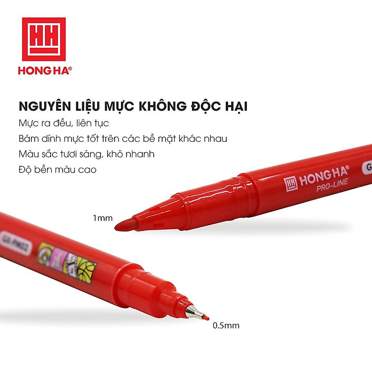 Bút lông dầu GX-PM02 (2 đầu) - Đỏ - Ảnh 4