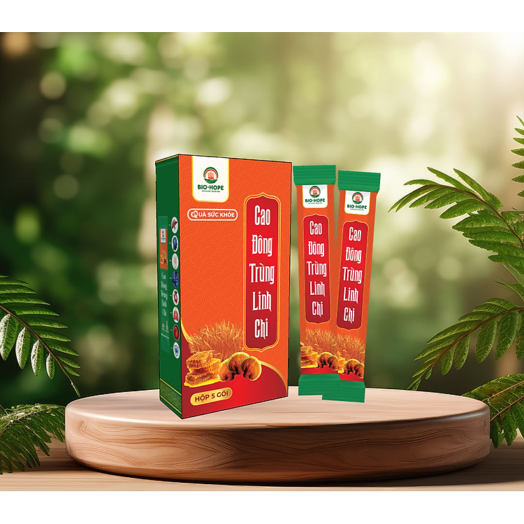 Cao Đông Trùng Hạ Thảo Linh Chi BIO HOPE, Hỗ Trợ Sức Khỏe, Chống Lão Hóa, Ngăn Ngừa Ung Thư, Giảm Stress, Giúp Ngủ Ngon Sâu Giấc - Hộp 5 Gói