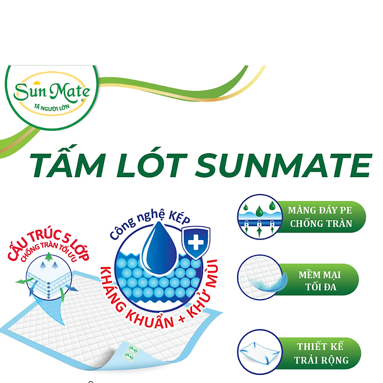 Combo 3 Tấm lót SunMate size M Chính hãng Giá tốt - Hình ảnh 2