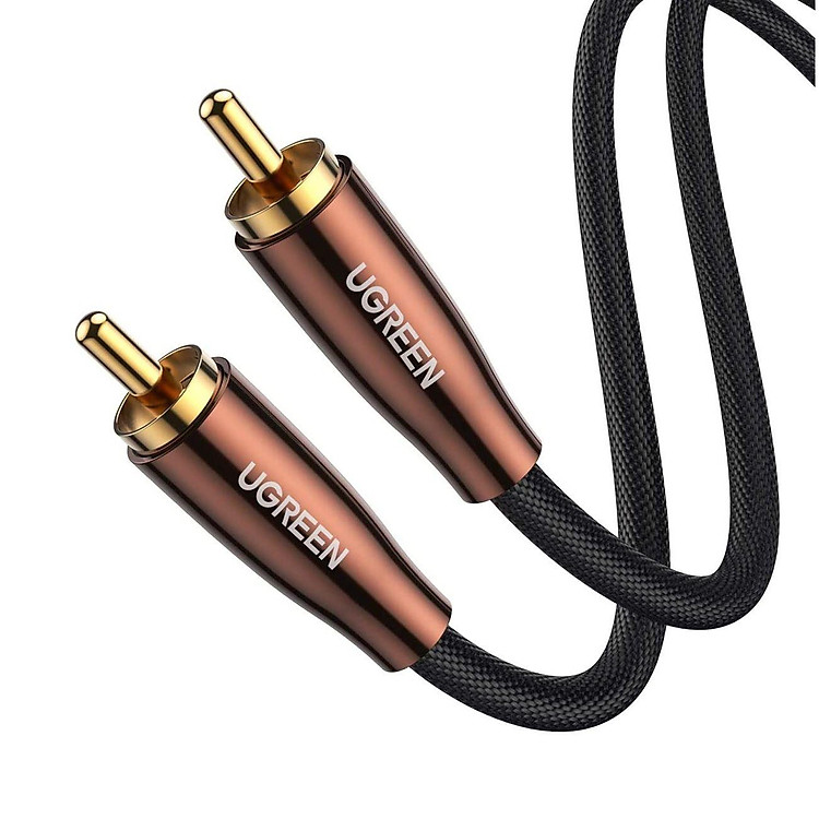Cáp Coaxial âm thanh bông sen 2M Vỏ đồng màu đen Ugreen C155AT10190AV - Hàng chính hãng