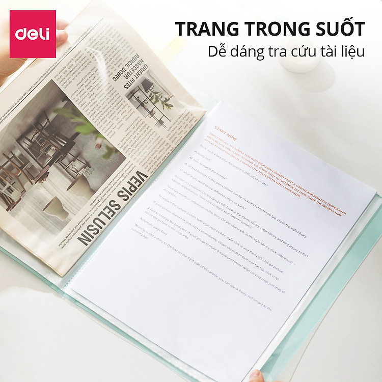File Tài Liệu Deli A4 (20 trang) - Hồng Cam - Ảnh 3