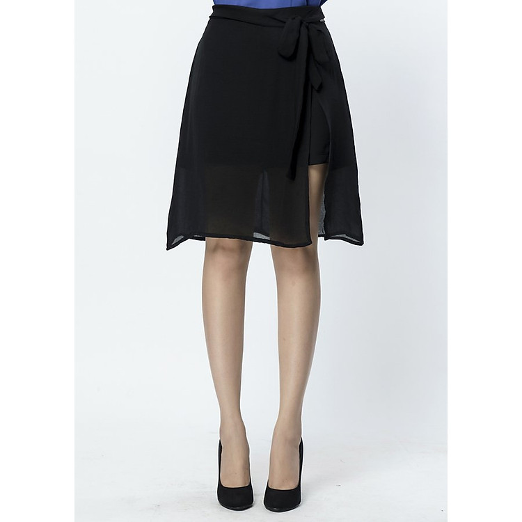 Quần Short Nữ Váy Phủ Voan Lamer L64S18H021-S1400 - Đen