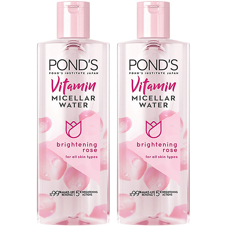 Combo 2 Nước Tẩy Trang Vitamin & Hoa Hồng Sáng Da Pond’S Micellar Water 100Ml