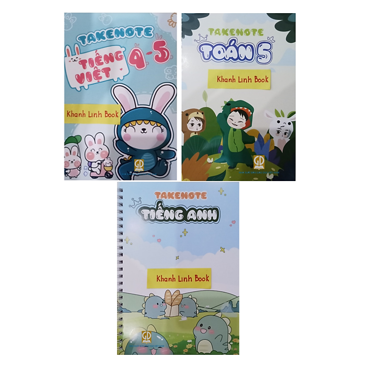 takenote Toán + Tiếng Việt + Tiếng Anh Lớp 5