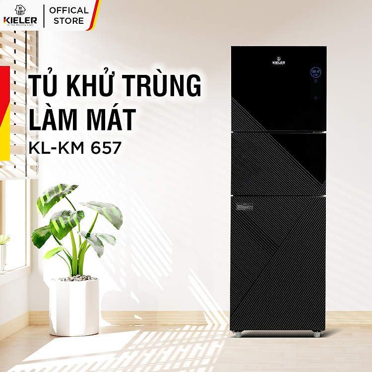 Tủ khử trùng Kieler KL-KM657 dung tích 250L làm mát thực phẩm và khử trùng đồ dùng bếp diệt được các loại virus độc hại - Hàng Chính Hãng
