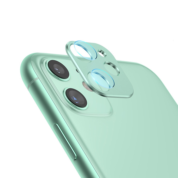 Bộ miếng dán kính cường lực & khung viền kim loại bảo vệ Camera cho iPhone 11 Leeu Design _ Hàng Nhập Khẩu