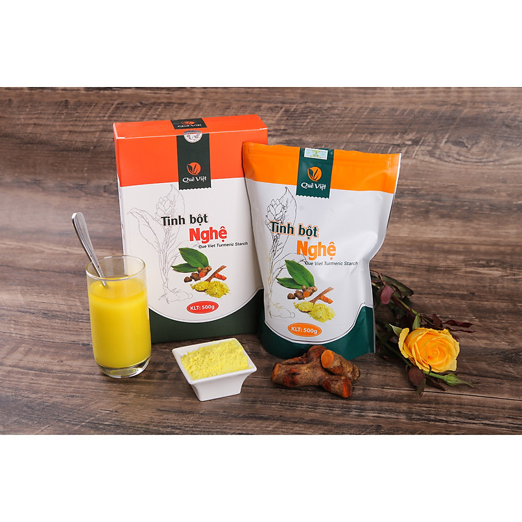 Tinh bột nghệ Quê Việt - 100% nghệ đỏ nguyên chất, hàm lượng curmim cao.