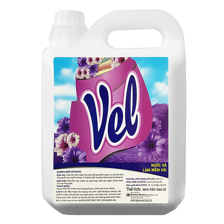Nước Xả Quần Áo Vel Trắng Hương Thanh Khiết Can 5L