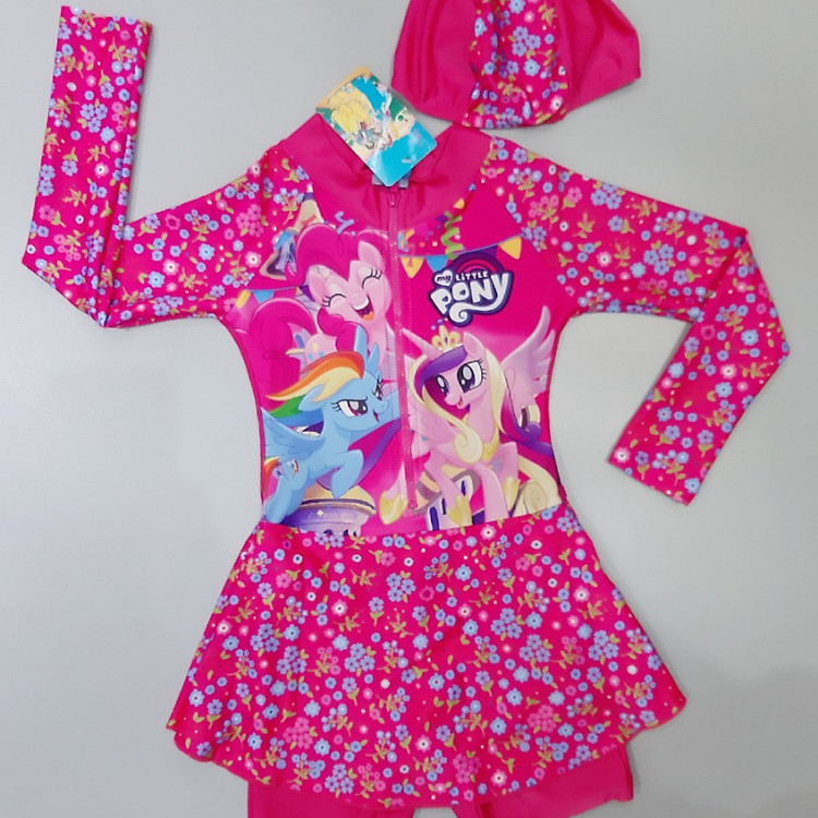 Bộ bơi bé gái tay dài hình Pony