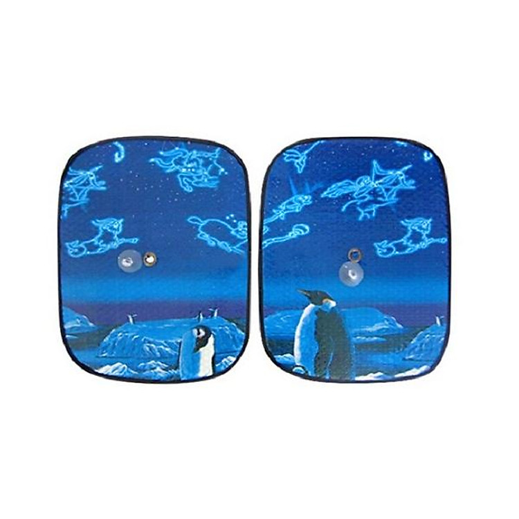 Bộ 2 che nắng phản quang tròn đa năng tiện ích cho ô tô (Xanh Họa Tiết)