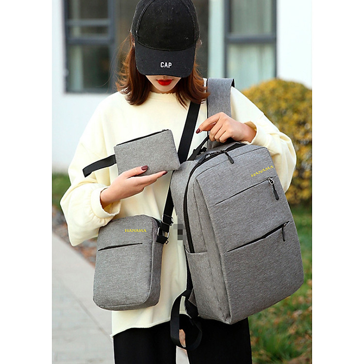 Combo Ba Lô ,Túi Đeo Chéo ,Ví Đựng Tiền cao cấp HANAMA BACKPACK - 083
