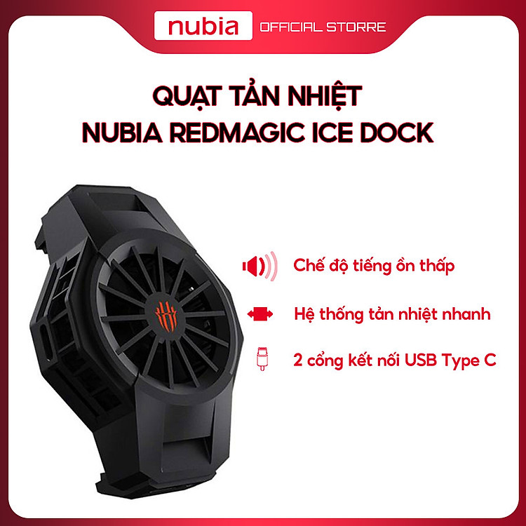 Quạt Tản Nhiệt Nubia Redmagic Ice Dock Dành Cho Điện Thoại Nubia Redmagic - Hàng Chính Hãng