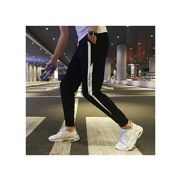 Quần Jogger thể thao Hiphop Nam Nữ Viền chạy sọc chữ LVEGASTASA -HẢI ĐĂNG