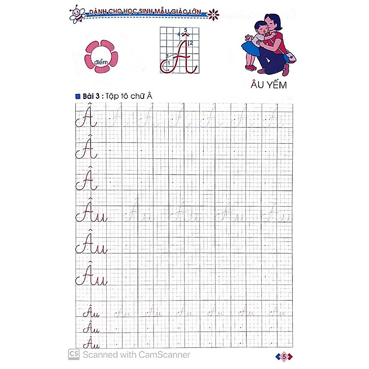 Bé Vào Lớp 1 - Bé Tập Tô Chữ Hoa Dành Cho Học Sinh Mẫu Giáo Lớn - Ảnh 3