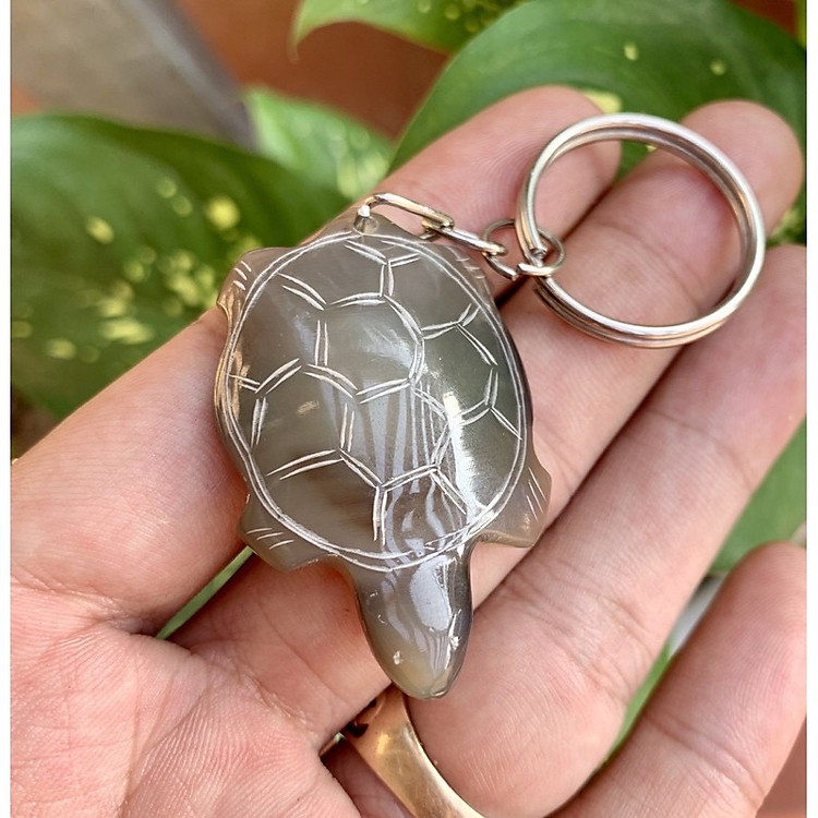 Móc treo chìa khóa con rùa bằng sừng bò Châu Phi (OTH011)