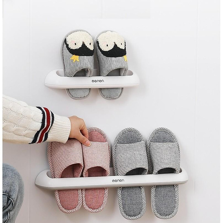 Kệ Để Giày Dép Dán Tường Siêu Chắc Chịu Lực, Giá Treo Dép Thông Minh Dính Nhà Tắm