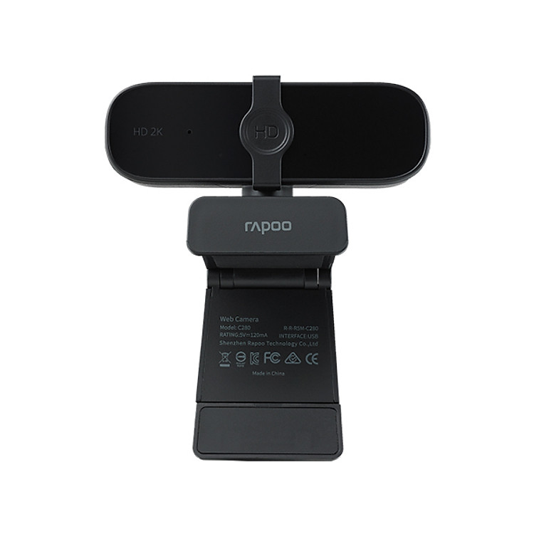 Rapoo C280 Webcam 2K HD với USB2.0 với nắp đậy camera có thể xoay mic - hàng Chính Hãng