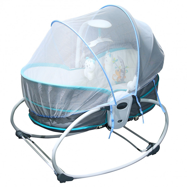 Nôi rung kiêm ghế bập bênh 5 trong 1 Mastela 6037 (Xanh Pastel)