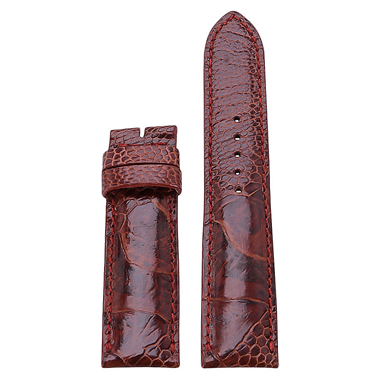 Dây Đồng Hồ Da Đà Điểu Size Lớn Huy Hoàng HT8415 - Nâu Đỏ