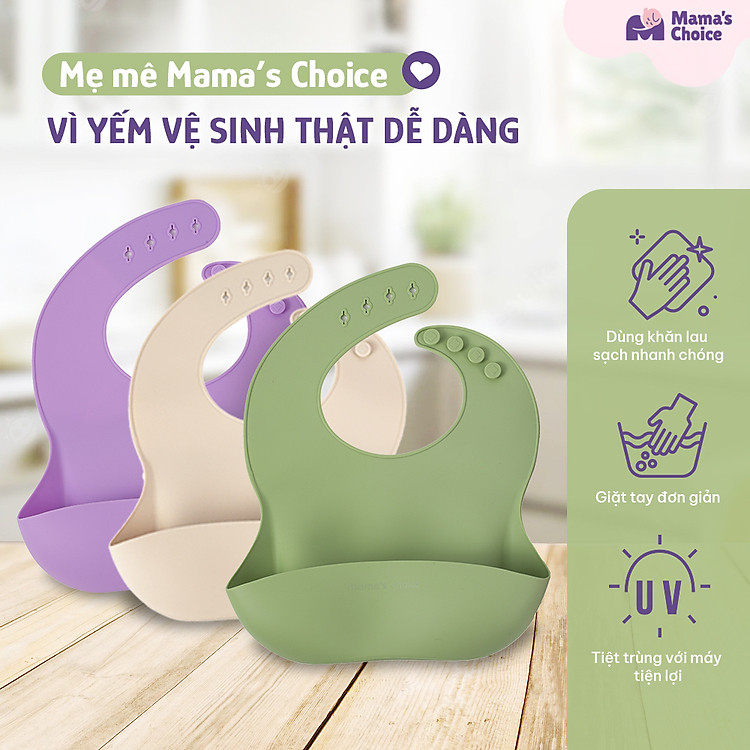 Yếm Ăn Dặm Silicone Mama's Choice Cao Cấp Chính hãng Giá tốt - Hình ảnh 5