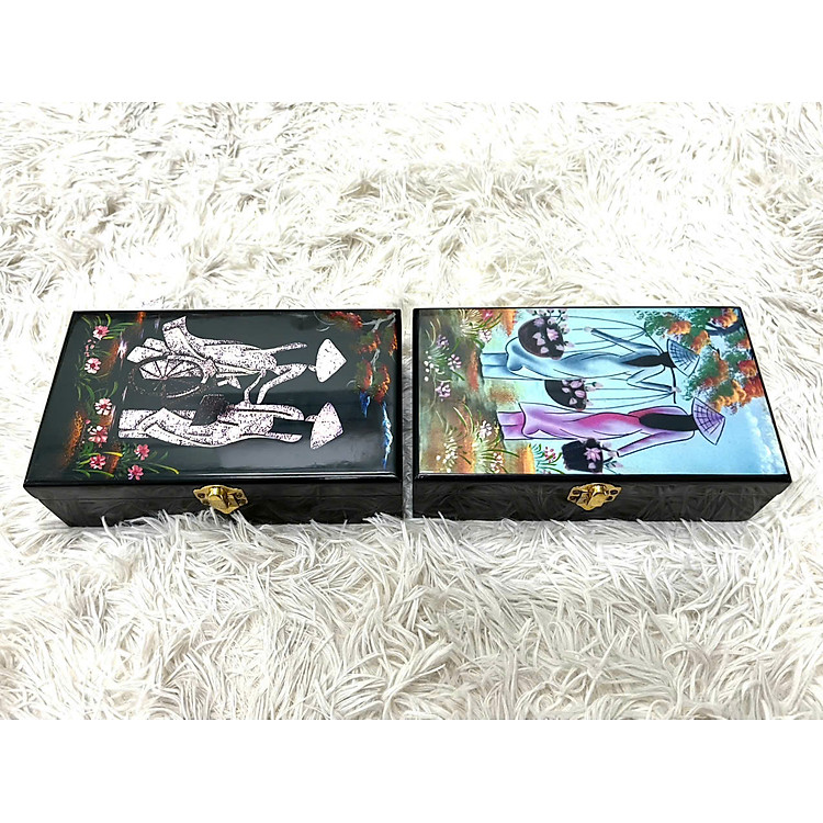 Hộp đựng nữ trang Sơn Mài Cao Cấp 12x20x6 cm - Ảnh 6