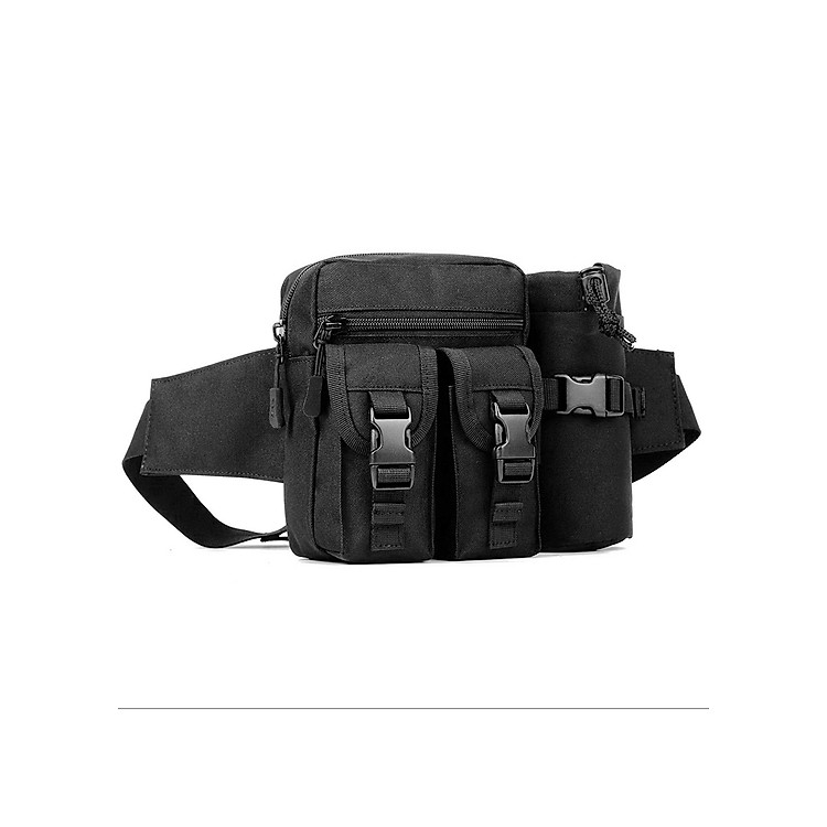 Túi Đeo Ngang Hông Màu Đen 5 Ngăn Tiện Lợi Kiểu Quân Đội