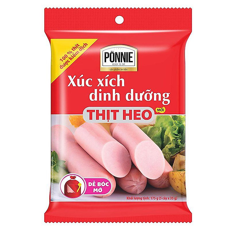 Xúc Xích Thịt Heo Ponnie Masan (35G x 5 Cây) - 8936034875258