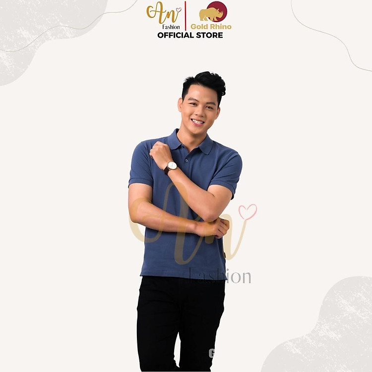 Áo Polo Nam Màu Việt Quất Cao Cấp Với Chất Vải 100% Cotton - Gold Rhino