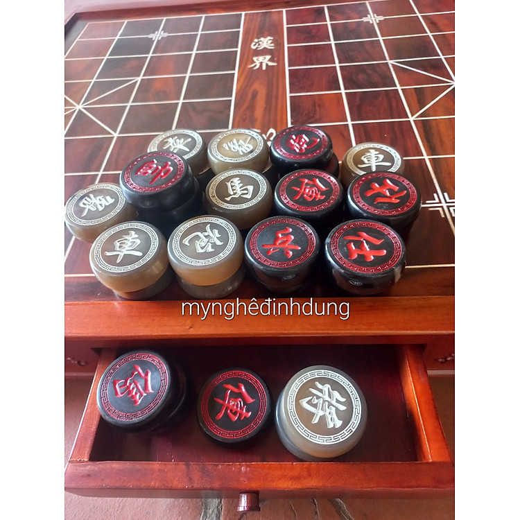 Bộ cờ tướng sừng trắng đen sang trọng Chính hãng Tiết kiệm - Hình ảnh 4