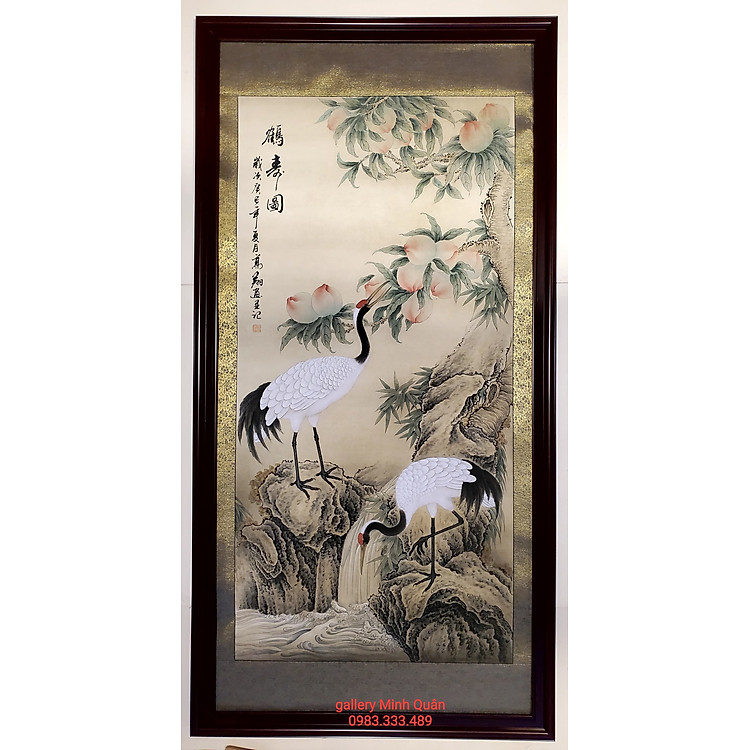 TRANH THỦY MẶC - TÙNG SƠN NHỊ HẠC ( TÙNG HẠC DIÊN NIÊN)