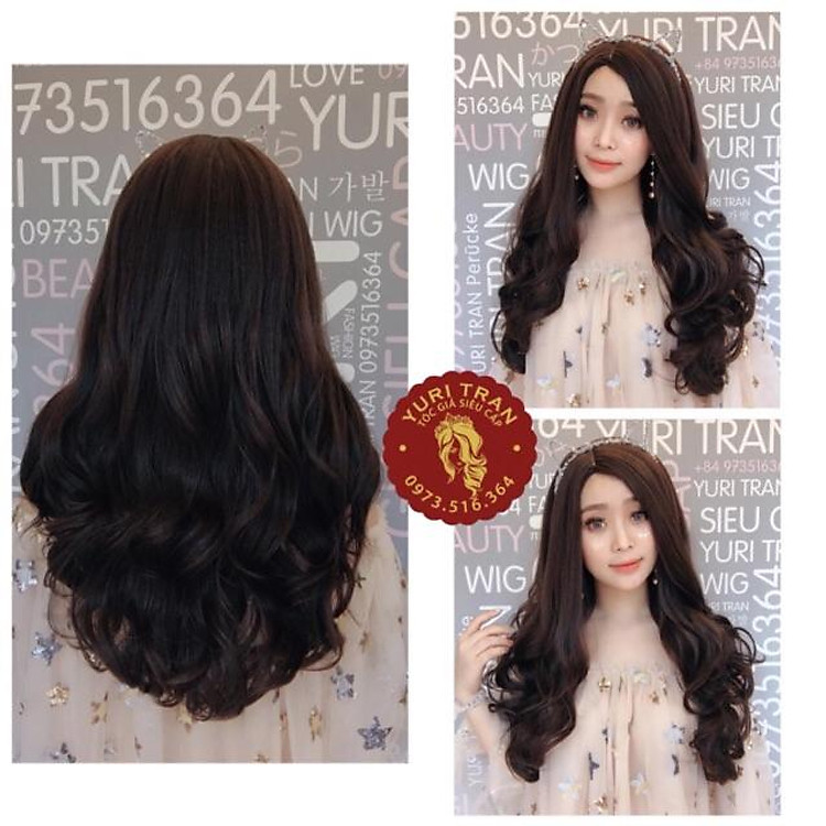 Tóc giả mái xéo cao cấp- tặng lứoi- hình thật