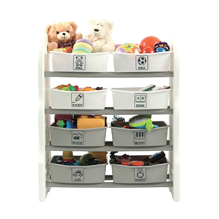 Kệ Đựng Đồ Chơi Cho Bé 4 Tầng 8 Ngăn (Sense Good Storage 1) Edu.play Hàn Quốc