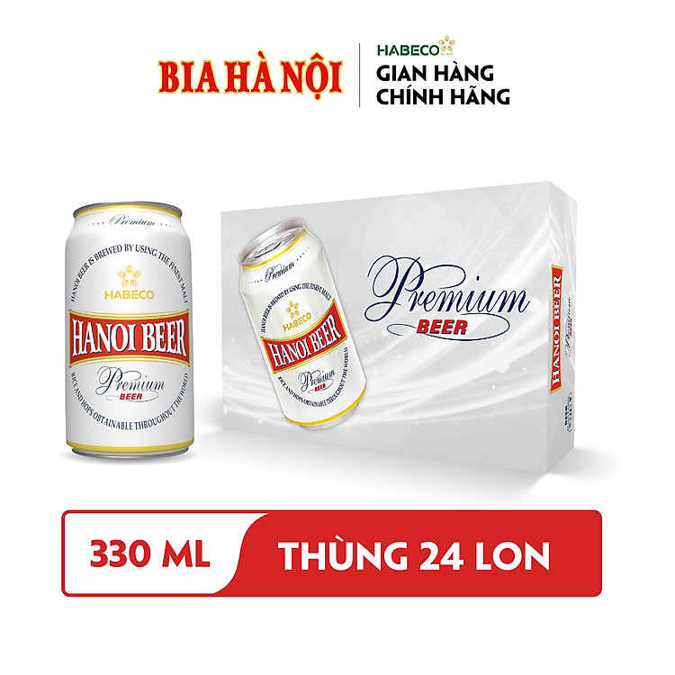 Bia Hanoi Premium phiên bản Tết 2026 - Thùng 24 lon 330ml