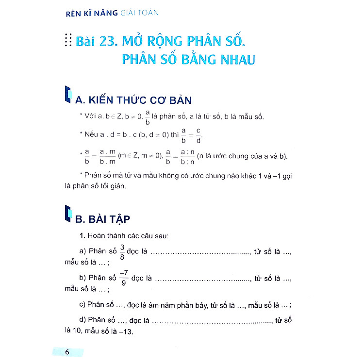 Rèn Kĩ Năng Học Tốt Toán Lớp 6 - Ảnh 6