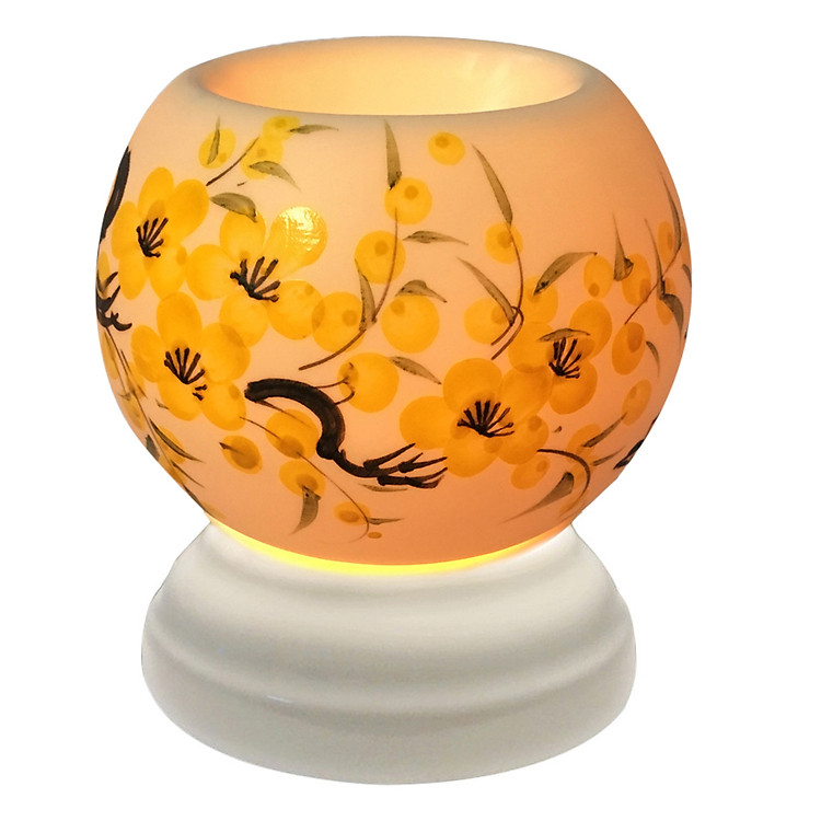 Đèn Xông Tinh Dầu Gốm MNB02 + Tặng Kèm 1 Bóng Đèn