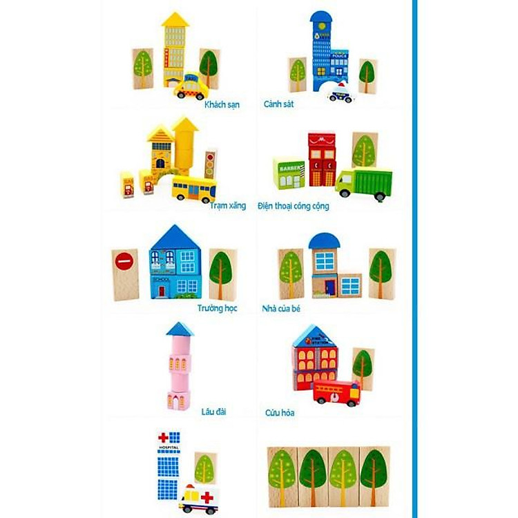 Đồ chơi mô hình lắp ráp thành phố gỗ Chính hãng Giá tốt - Hình ảnh 5