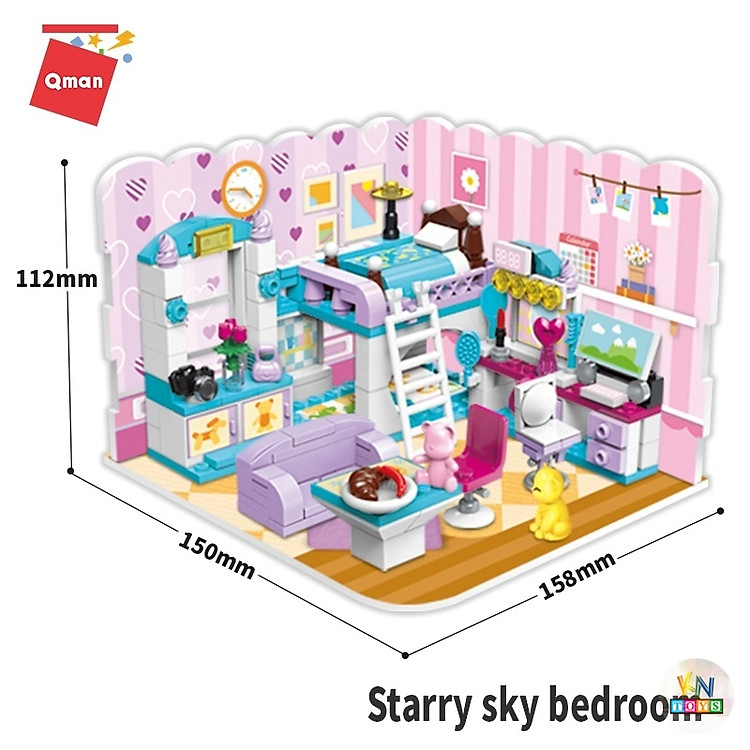 Đồ Chơi Lắp Ghép Qman 4801 - Phòng Bé Gái Chính hãng Giá rẻ - Hình ảnh 3