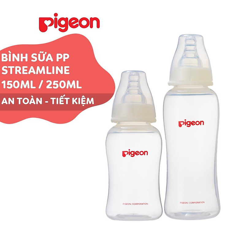 Bình sữa Pigeon cổ hẹp PP Streamline 150ml/ 250ml