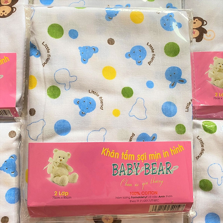 Combo 3 khăn tắm sơ sinh Baby Bear Chính hãng Giá tốt - Hình ảnh 2